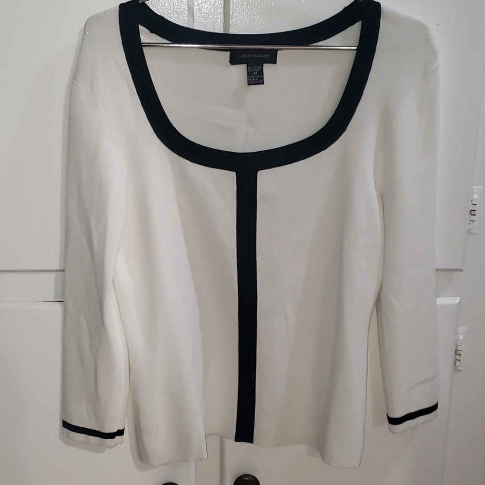 Cable&gauge back and white blouse #005
